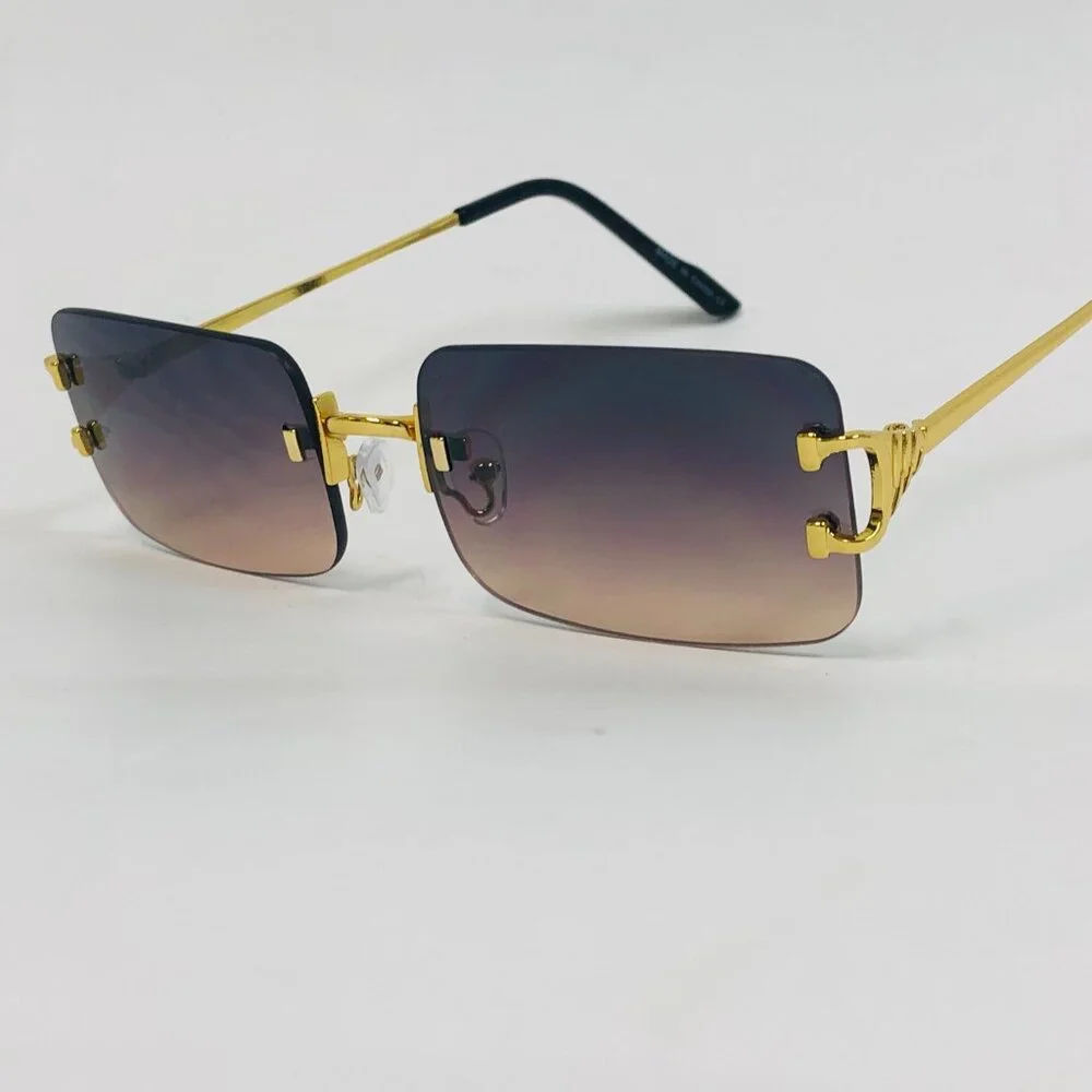 Men Sunglasses Brown Tea Lens Hip Hop Street Fashion‎ Retro Vintage Lentes Gafas